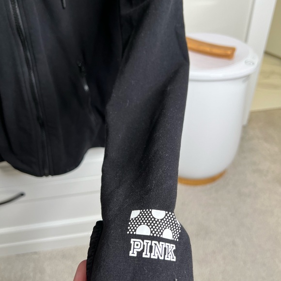 Victoria’s Secret PINK black zip up with thumb holes - Picture 4 of 5